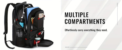 Large Laptop Backpack 50L – Fits 17 Inch Computer, Airline Approved Carry On, 3-Compartment Travel & College Backpack for Men Women | 8 Colors, Breathable Mesh Straps