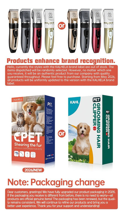 Pet Grooming Clippers Rechargeable with LED Display - Cordless Electric Dog Cat Hair Clipper, Detachable Blades 4 Guide Combs Low Noise, Professional Wireless Pet Trimmer with Accessories, Red