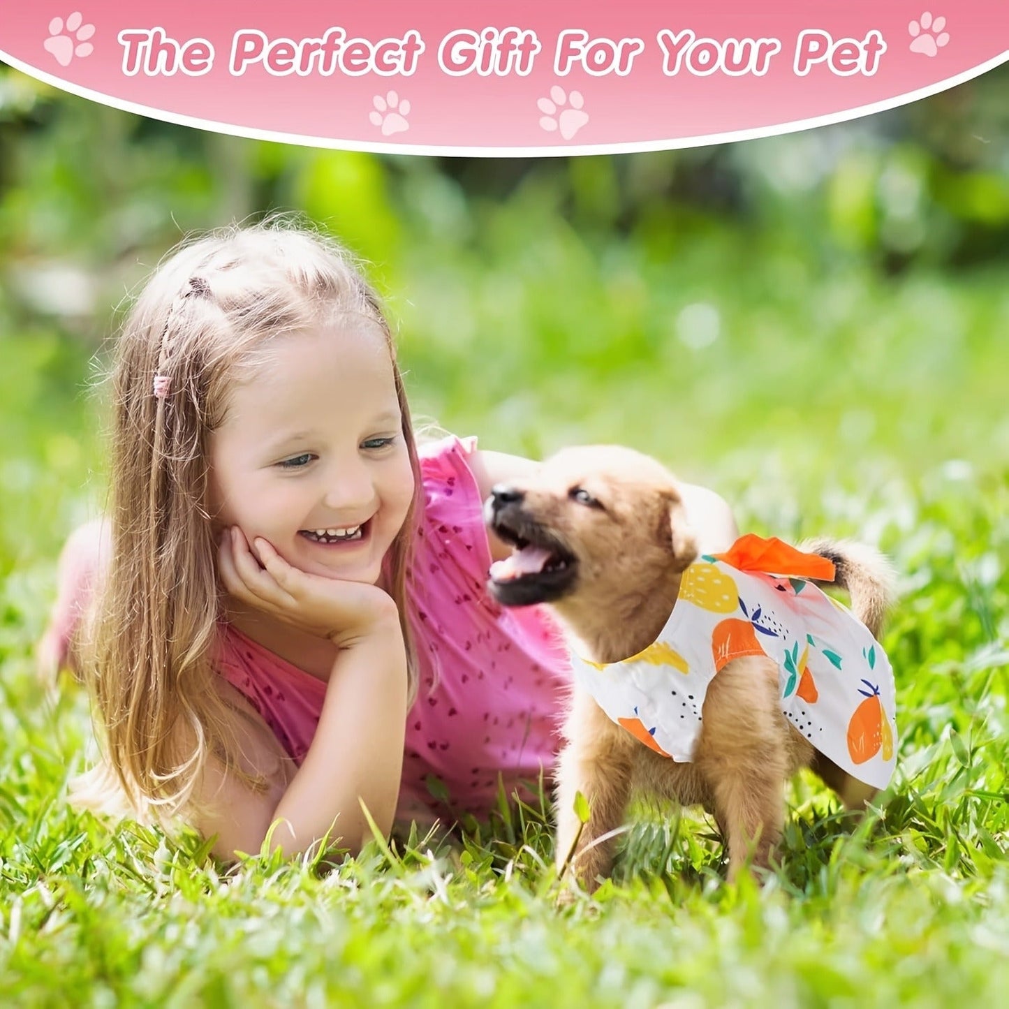 Dog Dress Floral Princess Bow - Cute Puppy Summer Dress for Small Dogs & Cats, Pink & Red Pet Dog Skirt with Bow Decoration, Summer Costume for Yorkshire Chihuahua Small Pets XS to XXL