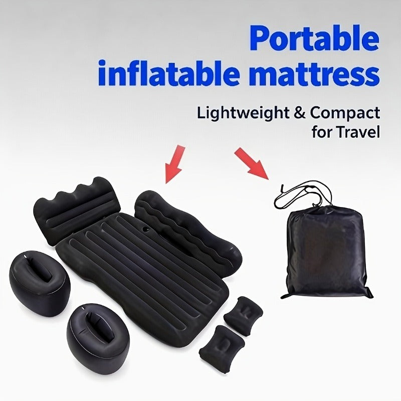Car Inflatable Mattress SUV Back Seat Sleeping Pad Foldable Portable Travel Air Bed with Electric Pump Storage Bag Repair Kit for Camping Road Trip Outdoor Adventure Fits SUV Sedan MPV