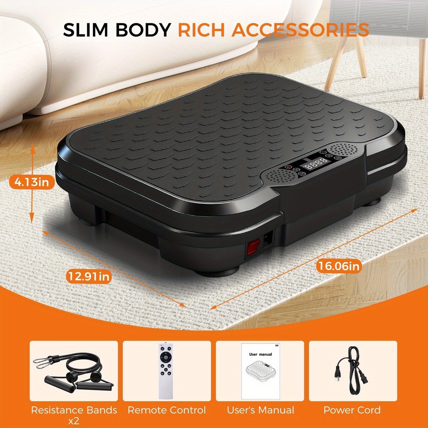 Vibration Plate Exercise Machine 2025 Upgraded – 400 lb Capacity, LED Touch Screen & Remote Control, 9 Preset Programs, Multiple Speed Levels, Whole Body Vibration Trainer for Home Gym Fitness, No Battery Required