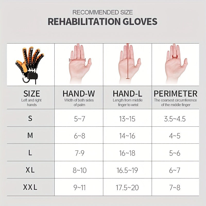 Hand Rehabilitation Glove Pneumatic Finger Trainer Left Right M L XL