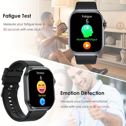 AMOLED Smartwatch 2.04" Display, Bluetooth 5.3 Calling, NFC, 530mAh Battery, Multi-Sport Modes, Voice Assistant, SOS, Menstrual & Weather Forecast, Magnetic Charging, Compatible with iOS & Android, Unisex Gift for Men & Women