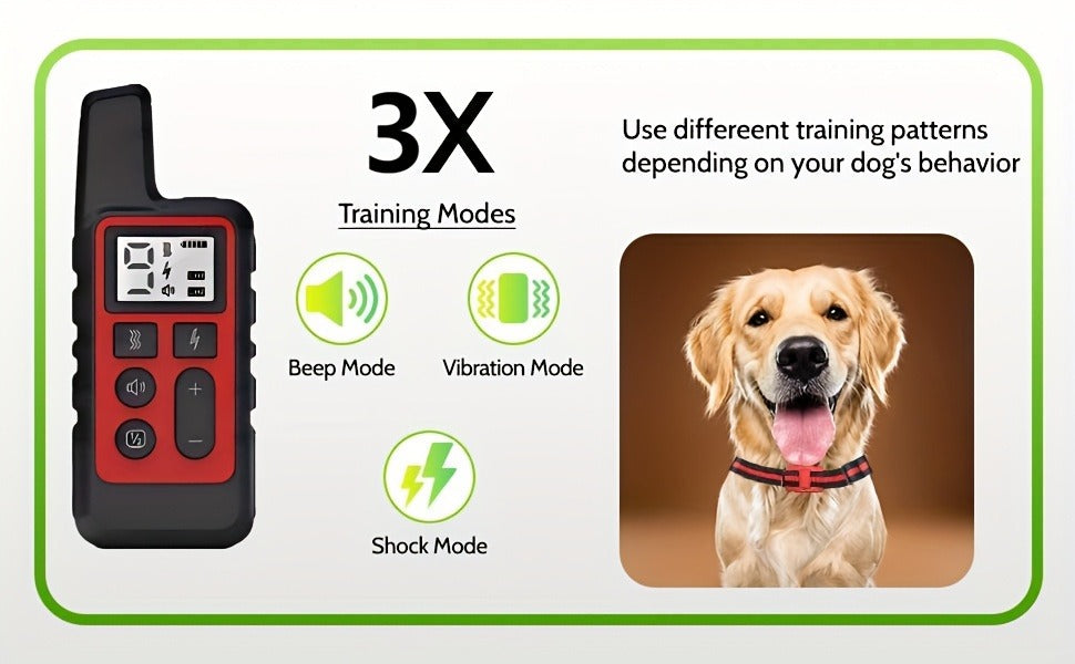 Bark Control Collar with Remote 9-Level Adjustable – Rechargeable Dog Training Collar with Sound, Vibration & Shock Modes, 500m Range for Small Medium Large Dogs (Red & Black)