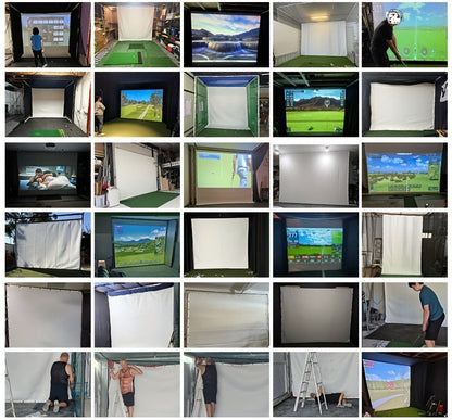 Golf Impact Screen 4K UHD – Ultra-Quiet 3D Golf Simulator Projector Screen, Wear-Resistant, Indoor Golf Training, 3 Sizes