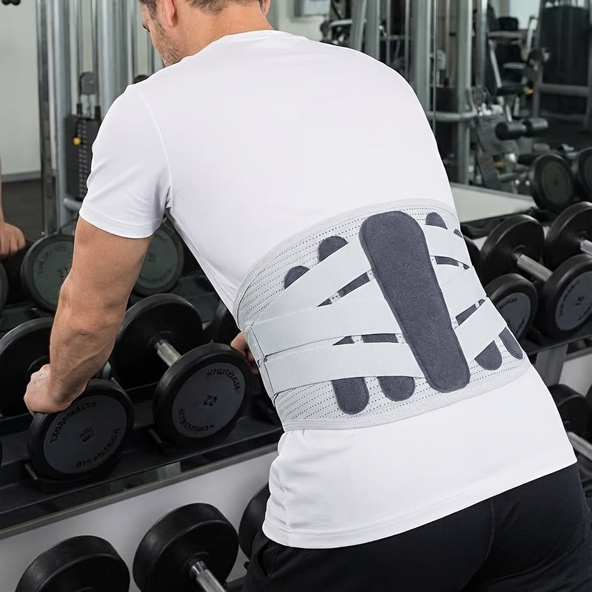 Lumbar Support Belt for Men & Women – Adjustable Lower Back Brace with Aluminum Alloy Reinforcement, Breathable Hook-and-Loop Waist Support for Gym, Office, Warehouse & Heavy Labor (M–XXXL)