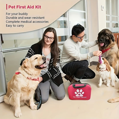 101-Piece Pet First Aid Kit with Portable Case - Multifunctional Emergency Dog & Cat Care Kit for Hiking, Camping, Backpacking, Hunting & Travel Outdoor Adventures