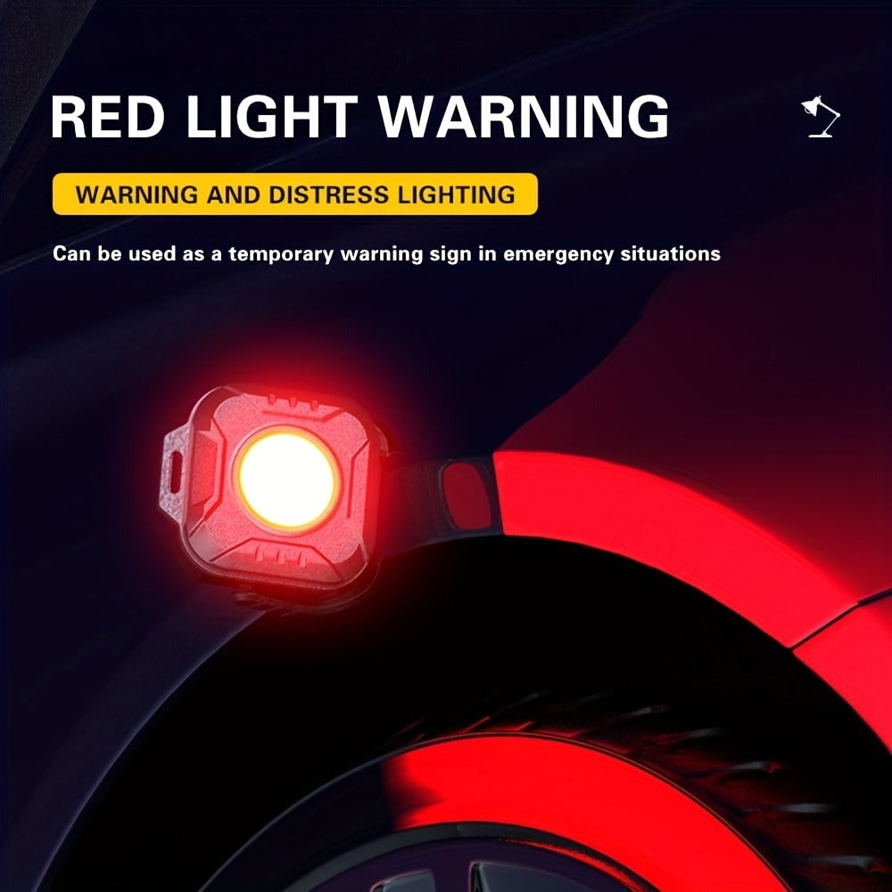 COB LED Work Light Rechargeable 500 Lumen 6 Modes Adjustable Color Temp Mini Tactical Flashlight for Camping Garage Car Repair Emergency EDC