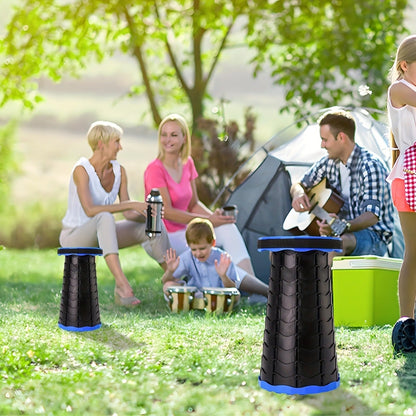 Portable Folding Cylinder Stool – Lightweight Plastic, Waterproof & Durable, Easy to Carry & Store – Outdoor Camping, Fishing & Travel Stool, Iridescent or Blue
