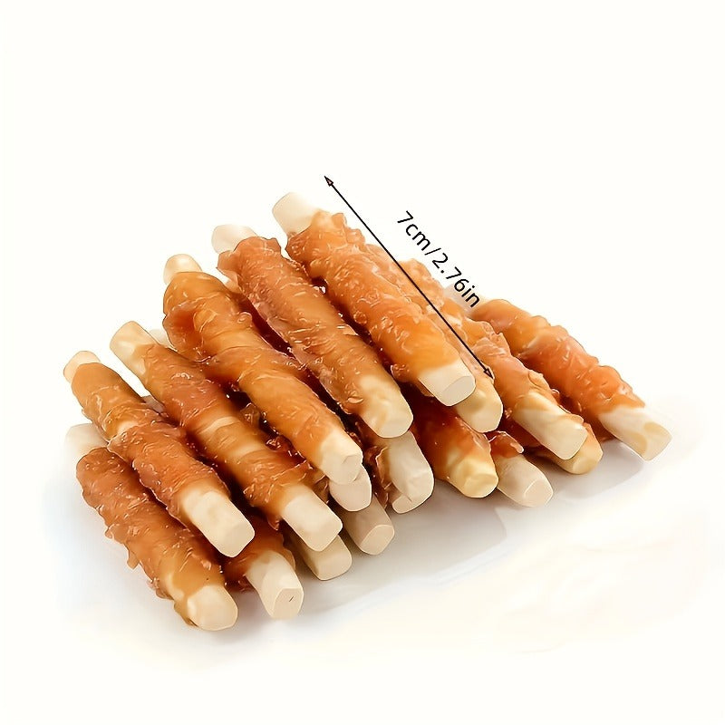 Calcium Stick Dog Treats – Chicken Wrapped Milk Calcium Sticks, High Protein Easily Digestible Training Rewards for Small Medium Large Dogs, Healthy Dental Chews with Real Chicken & Milk, 200g & 400g