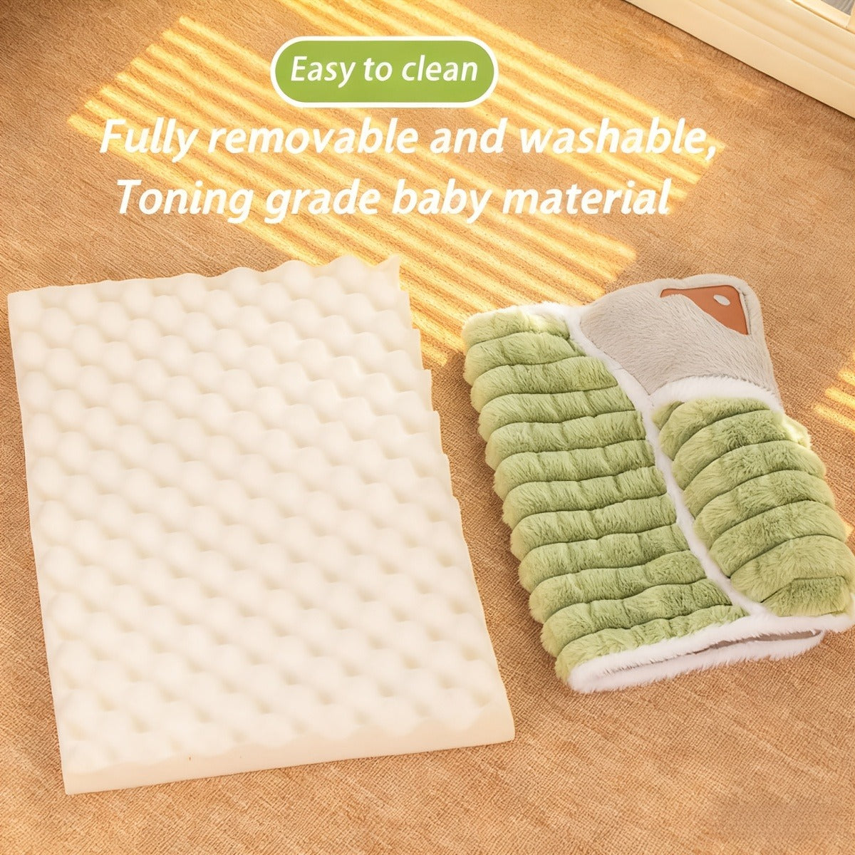 Thickened Dog Bed & Cat Bed Mat with Pillow – Anti-Slip, Machine Washable, Detachable Crate Mat for All Dogs & Cats, L & XL