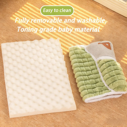 Thickened Dog Bed & Cat Bed Mat with Pillow – Anti-Slip, Machine Washable, Detachable Crate Mat for All Dogs & Cats, L & XL