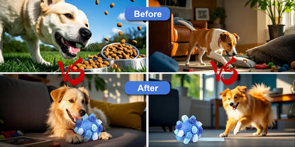 Snuffle Ball Dog Toy - Interactive Foraging Treat Dispenser & Slow Feeder Puzzle Toy for Small Medium Large Dogs, Snuffle Mat Ball for Mental Stimulation, Puppy Enrichment Toy, No Battery Required