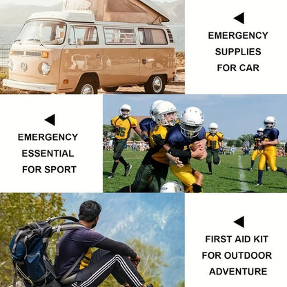 344-Piece Emergency First Aid Kit with Tourniquet & Thermal Blanket – Portable Survival Kit for Camping, Hiking, Car, Home, Office, School & Outdoor Adventures | Complete 30-in-1 Trauma & Safety Kit