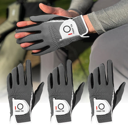 Wet Weather Golf Gloves Rain Grip 3-Pack for Men | Breathable Water-Resistant Golf Gloves for Left & Right Hand – Durable Comfortable Fit in Hot & Wet Conditions (Black, Gray, White | S–3XL)