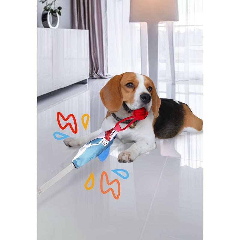 Dog Tug Rope Toy with Knotted Ball & Squeaker Interactive Tug-of-War Chew Toy for Medium Large Dogs - Training Rope Ball Toy in Corn Eagle Shark Camouflage Designs