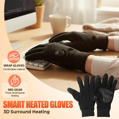 Electric Heated Gloves Half Finger – Digital Battery Display, 3 Heat Settings, 5H Runtime, USB-C Fast Charging for Skiing Cycling Fishing Hiking Winter