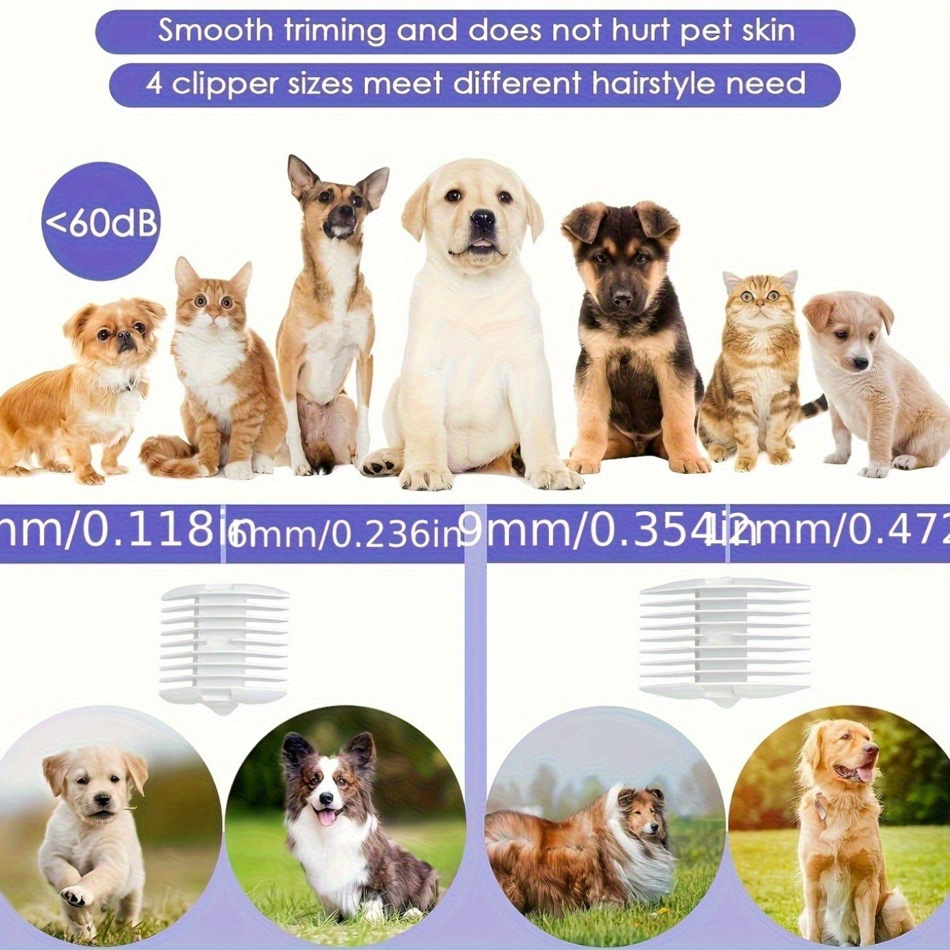 Pet Grooming Vacuum Kit 8-in-1 with 12000Pa Suction – Dog & Cat Hair Vacuum for Shedding, 6 Grooming Tools, 74oz Dust Cup, Low Noise, 3 Suction Levels, No Battery Required