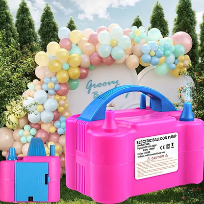 Electric Balloon Pump Double Nozzle 600W – Portable Fast Balloon Blower Inflator for Party Decoration, Birthday, Wedding & Events, 110V-120V, Multiple Colors with Optional Balloon Kit (Green, Rose Red, Pink, Blue, Orange)