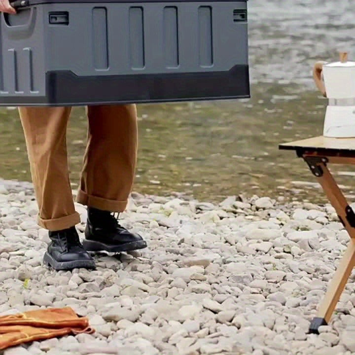 Portable Camping Stool with Backrest & Storage Compartments – Foldable Outdoor Fishing Seat, Lightweight Ergonomic Design for Hiking, Travel, Car Trips & Outdoor Adventures, Optional Waterproof Bag Included