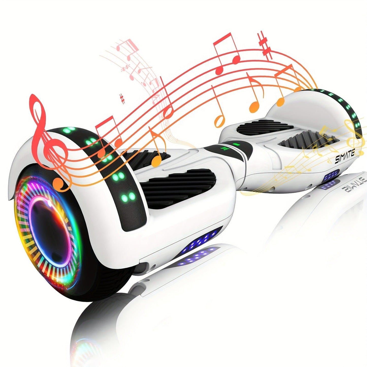 Self Balancing Hoverboard 6.5" LED Light Up Wheels 300W Motor 7.5MPH for Kids Teens Adults Multiple Colors