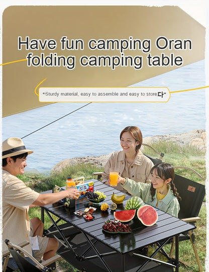 Foldable Roll-Up Camping Picnic Table with Carry Bag | Portable Outdoor Table for Camping Beach Backyard BBQ Parties Patios | Lightweight Compact Indoor Outdoor Table Black Large Plus Size