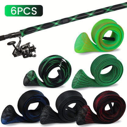 Fishing Rod Sleeve Socks 6/12pcs – PET Anti-Abrasion Rod Protectors for Fly, Spinning & Casting Rods