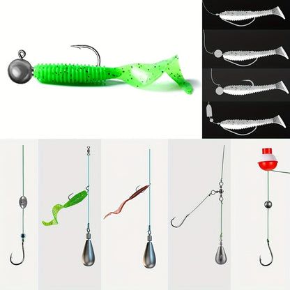 Fishing Tackle Kit 142/206/318 Pcs - Hooks, Jigs, Weights, Swivels, Beads & Connectors for Freshwater & Saltwater Bass Trout Fishing