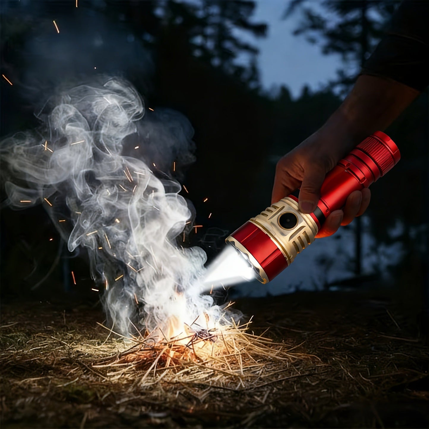 Ignition Flashlight with Fresnel Lens – 21700 Lithium 3500mAh Ultra Long Runtime, Aluminum Alloy Tactical Adjustable Beam, Outdoor Survival Torch for Camping, Fishing, Power Outage & Night Riding