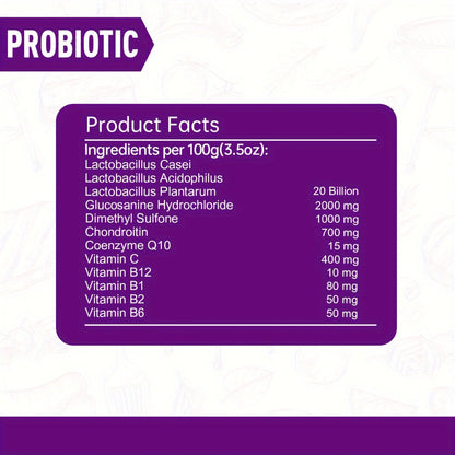 Dog Probiotic & Digestive Enzyme Chews with Prebiotics – Gut Health, Skin Sensitivity Support & Digestive Balance Soft Chew Supplement for Dogs, 30 Chews (75g) or 120 Chews (300g)