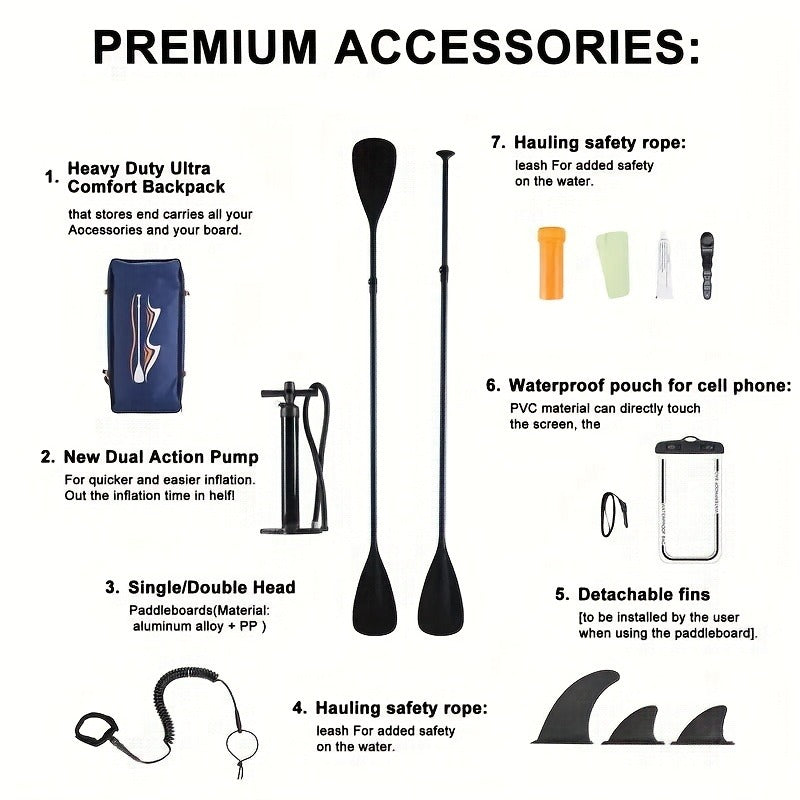 Ultralight Inflatable SUP Board Wide Stable Design Non-Slip EVA Deck Portable Quick-Dry All-Season Performance for All Skill Levels Beginners Adults