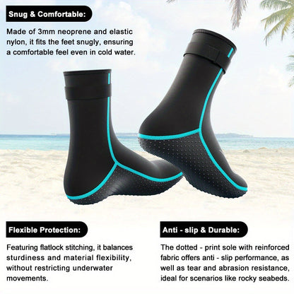 Neoprene Wetsuit Socks 3.5mm – High & Low Cut Water Booties, Non-Slip Anti-Abrasion for Diving Snorkeling Kayaking Beach Volleyball Surfing, S-XXL