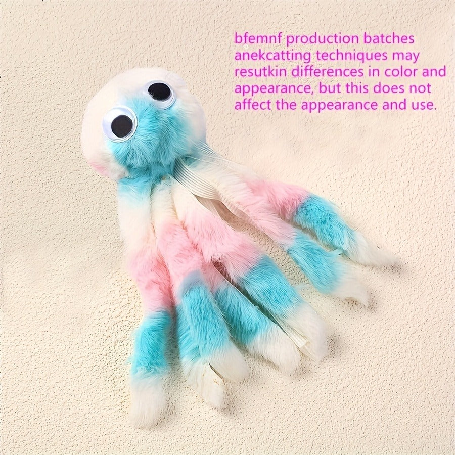 Cat Kick Toy Octopus 5-Pack - Cute Stuffed Chew & Kick Plush Toy for Indoor Cats, Teaser Wand Replacement Heads, Colorful Catnip-Style Interactive Cat Toy Set for Biting & Bunny Kicking
