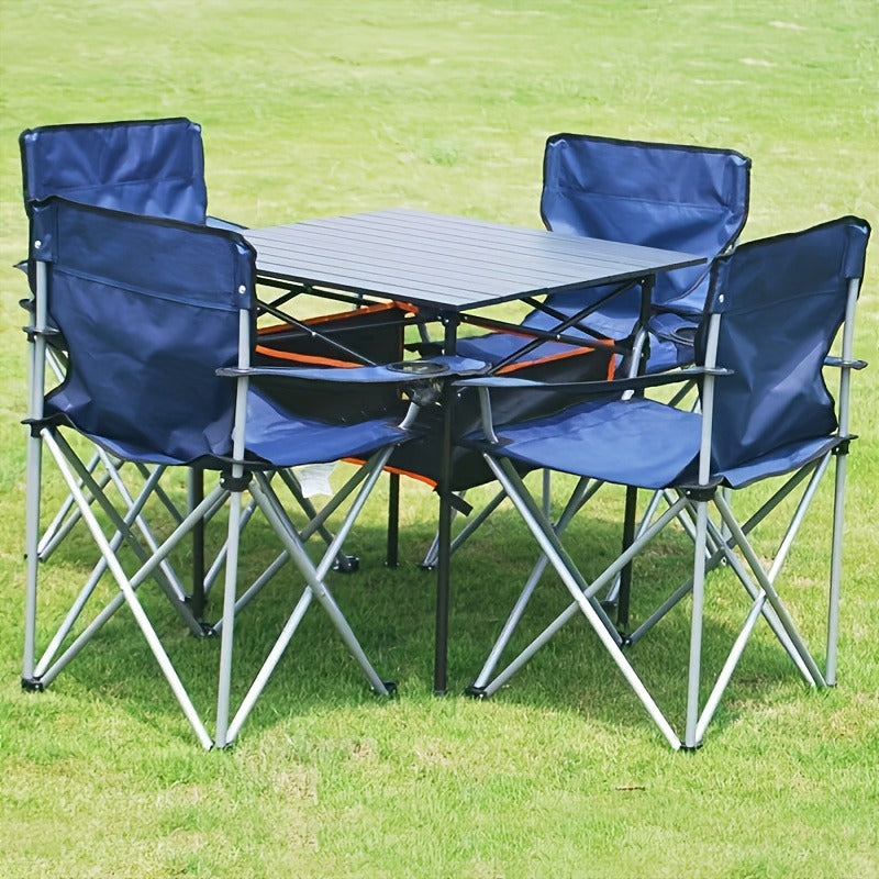 Foldable Camping Chairs Set of 2 Steel Frame Oxford Cloth with Cup Holder Solid Back Portable Folding Chair with Storage Bag for Camping BBQ Backyard Outdoor Indoor Picnic Beach Holiday Gift