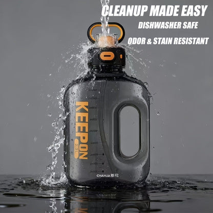 Large Sports Water Bottle with Straw Lid Handle 1500ml 2200ml Leak-Proof Lockable Food-Grade PP PC Hydration Bottle for Gym Fitness Hiking Camping Travel School