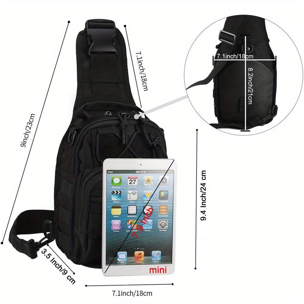 Tactical Sling Backpack – Foldable Crossbody Chest Bag for Men & Women, Large Capacity, Multi-Functional Shoulder Pack for Hiking, Travel, Fishing & Daily Commute