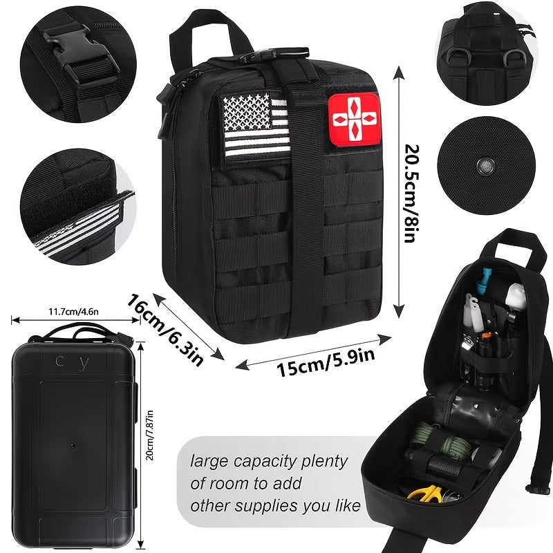 Outdoor Survival Gear Set 11/13/258-Piece – Professional Emergency Kit with Fire Starter & Compass | Multi-Tool Outdoor Equipment for Camping, Hiking & Adventure