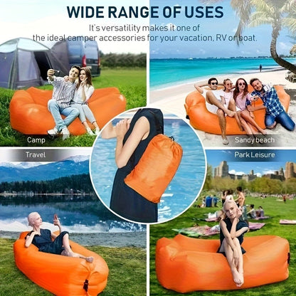 Inflatable Air Sofa Outdoor Camping Lounger 440LB Heavy Duty Quick Inflate Portable Lazy Bag Sofa Bed with Carry Bag Lightweight Compact for Beach Hiking Music Festival Travel 6 Colors
