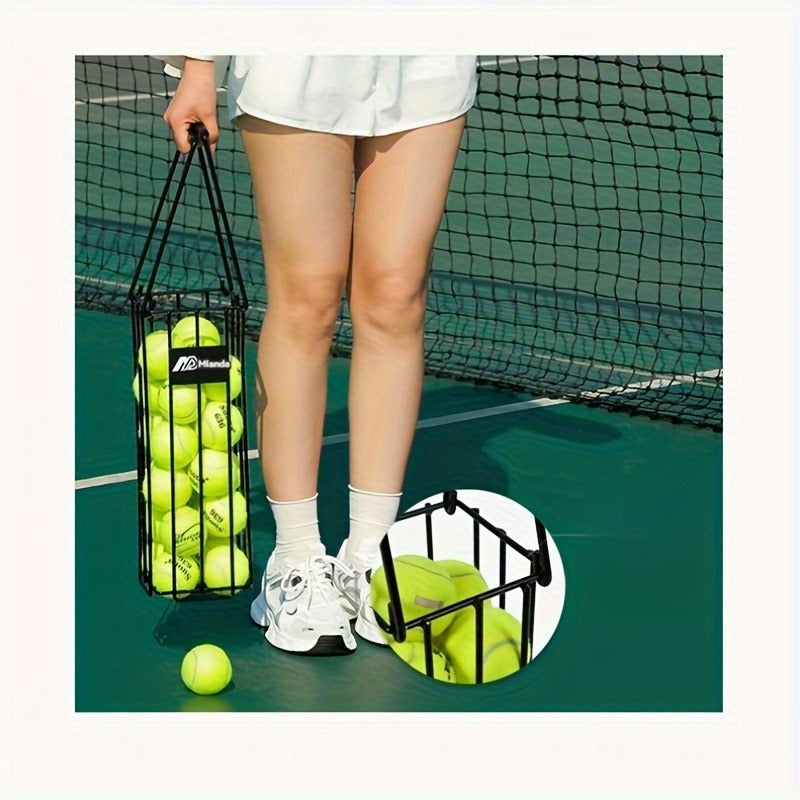 Tennis Ball Picker Up Tube - Stainless Steel Quick-Release Portable Ball Retriever for Tennis Pickleball Training, No-Bend Ball Collector Hopper for Court Home Backyard Practice, Holds 18-20 Balls