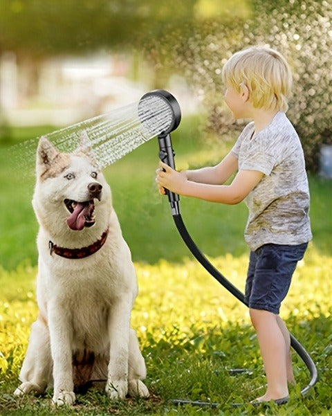 Camping Shower Portable with Smart Digital Temperature Display, 6000mAh USB Rechargeable Battery, 6 Spray Modes for Outdoor Hiking Pet Washing Car Beach