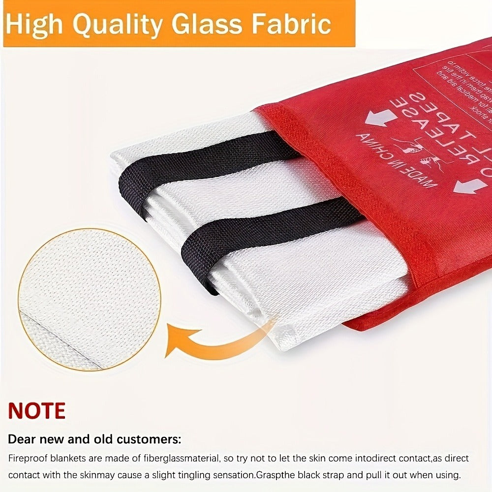 Fire Blanket 4-Pack Fiberglass Emergency Flame Retardant – Heat Resistant Fire Safety Blankets for Home, Kitchen, Camping & Hiking | Compact & Portable