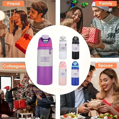 32oz Insulated Water Bottle with Straw - 304 Stainless Steel Vacuum Flask Keeps Cold 24H Hot 12H, Large Capacity Leak-Proof Sports Bottle for Gym, Camping, Office & Outdoor Adventures