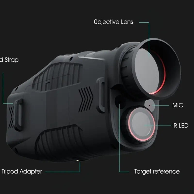 Infrared Night Vision Monocular – HD 1080P / 4K Ultra HD | USB Rechargeable Digital Night Vision Scope | 8x28mm Telescope Camera for Hunting Camping Wildlife Observation Night Photography