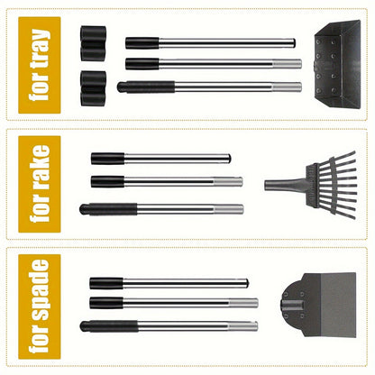 Dog Pooper Scooper Set - Stainless Steel Tray & Rake with Adjustable Long Handle, Rust-Proof Durable Pet Waste Removal Tool, Easy to Clean, Ideal for All Dog Breeds, Yard & Outdoor Use