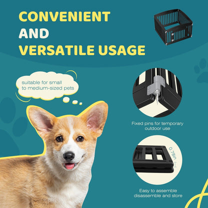 Foldable Dog Playpen & Indoor Outdoor Pet Fence – Portable, Easy to Clean, 4-Panel & 6-Panel, White & Black