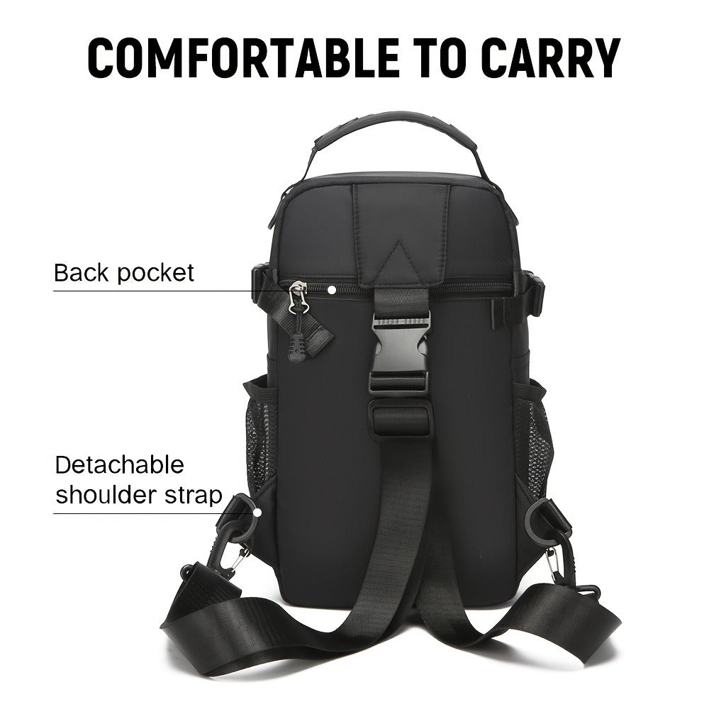 Crossbody Chest Bag Unisex Multipurpose Shoulder Sling Bag with Adjustable Strap Zipper Closure Versatile Carry Styles for Daily Use Travel Outdoor Black Grey