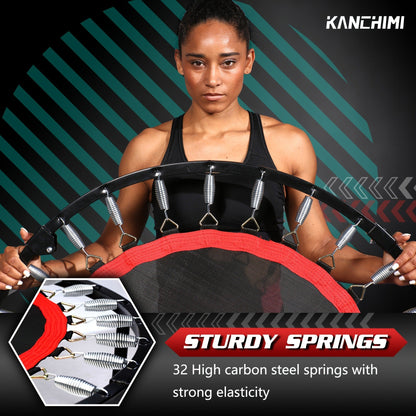 Mini Trampoline Rebounder 40 Inch Folding Indoor Fitness Trampoline with Handle Bar Max Load 450lbs for Adults Home Workout Exercise