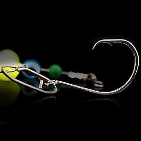 Catfish Rig Santee Cooper Float with Rattler 4pcs Set, Catfishing Tackle Rattle Float Rig for Bank Fishing, High-Quality Circle Hooks Sound Wave Lure for Freshwater Catfish, 2.5 Inch Green