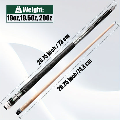 Professional Billiard Cue Stick 58 Inch Canadian Maple Wood – 12.5mm Tip, 19oz / 19.5oz / 20oz, Irish Linen Grip, 5 Color Options – Pool Cue for House, Bar & Club