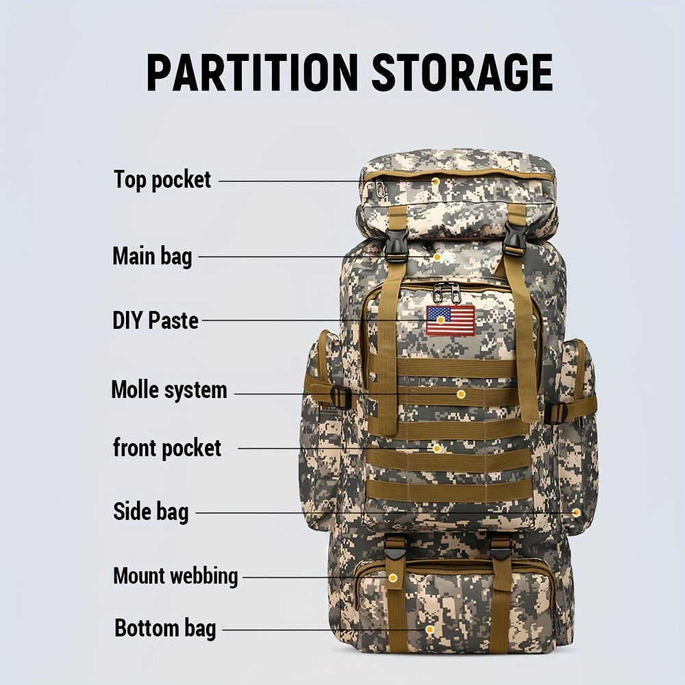 Tactical Backpack for Men & Women – Lightweight Packable Hiking Backpack 21L, Multi-Compartment Camping Rucksack with Adjustable Straps, Waterproof Outdoor Daypack for Camping, Trekking & Travel